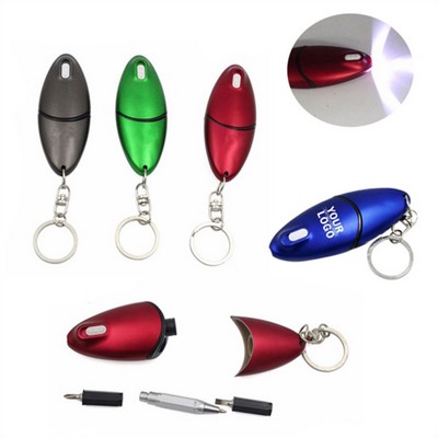 Ballpoint Pen Keychain with LED Light