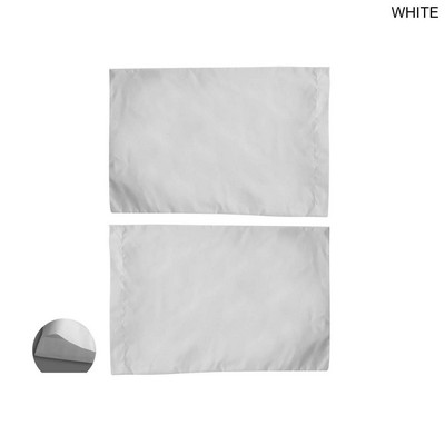 Poplin White Pillowcase, 33x21, 2" End Hem, Polyester, Fits standard size pillows, Blank Only