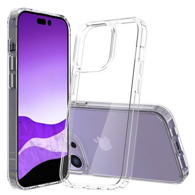 iPhone 15 Pro Clear Hard Shell Case w/TPU Bumpers