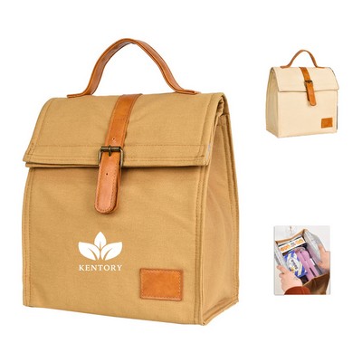 Reusable Canvas Lunch Tote Bag Insulated