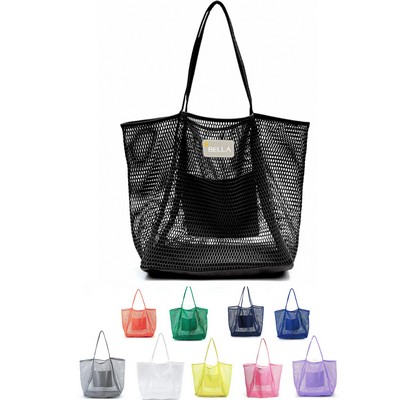 Mesh Beach Tote Womens Shoulder Handbag