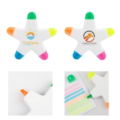 5 Color Star Shape Highlighters