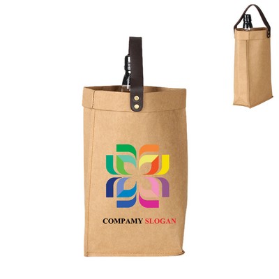 Washable Kraft Paper Wine Tote Bag