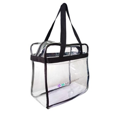 Clear Zip Top Box Tote