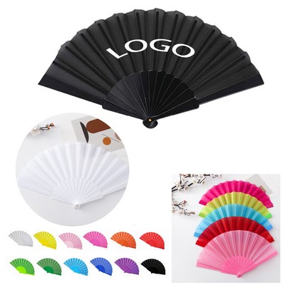 Folding Fabric Hand Fan Nylon Cloth