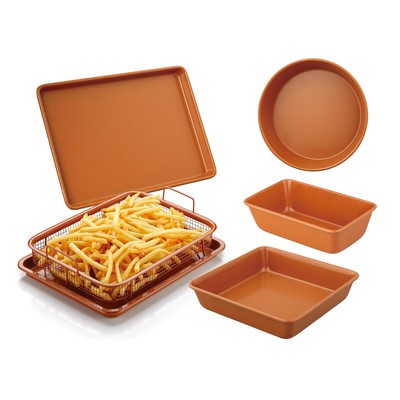 Gourmet Edge 6 Piece Copper Ceramic Nonstick Bakeware Set