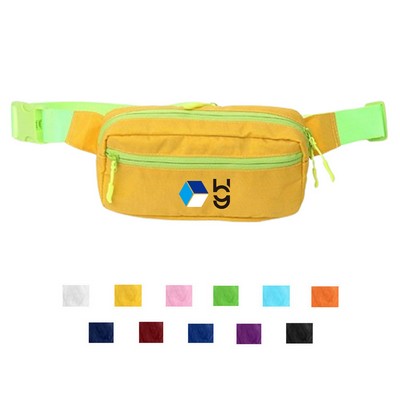 Unisex Nylon Fashionable Contrast Waist Bag