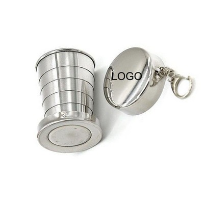 8.5OZ Camping Reusable Portable Travel Folding Metal Shot Glasses Stainless Steel Collapsible Cup