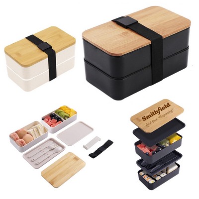 Stacklable Bento Box with Bamboo Lid