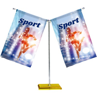 5.5"x8.3" Double Desktop Flag - 2 Side Imprint