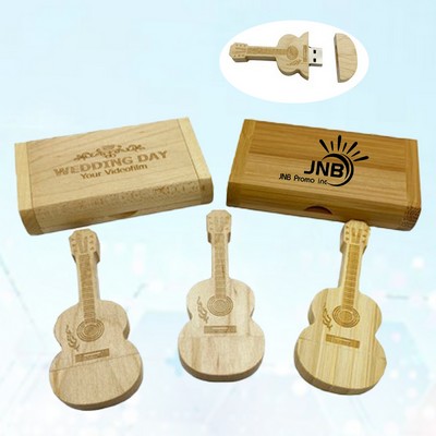 Wooden Violin-Shaped USB Flash Drive