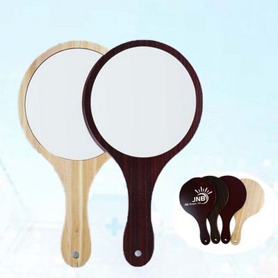 Compact Wooden Makeup Mirror