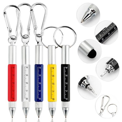 Multifunction 6-In-1 Tool Stylus Pen with Key Ring