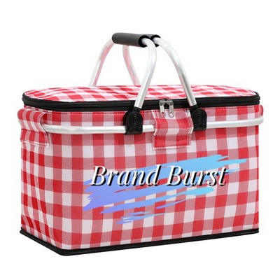 18L Lattice Foldable Insulated Picnic Basket