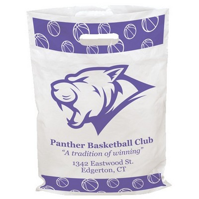 One Color 1-sided White Plastic Bag 12" x 16"