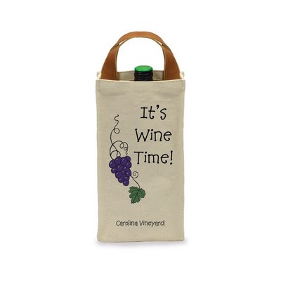 18 Oz. Dyed Canvas Single Bottle Wine Tote