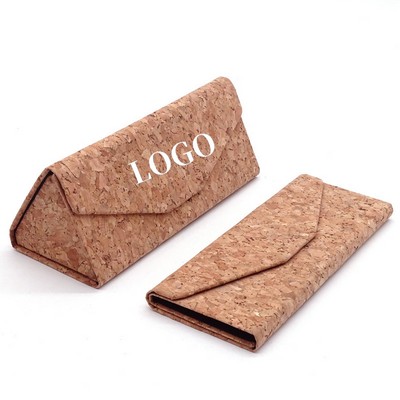 Natural Cork Folding Wood Sunglasses Case