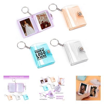 2 Inch Transparent Photo Holder with Keychain and 20 Pockets