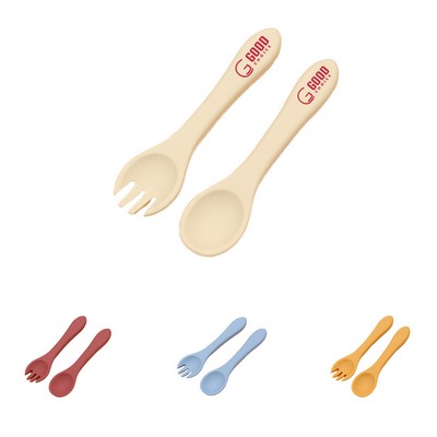 Long Handle Silicone Spork and Spoon Set