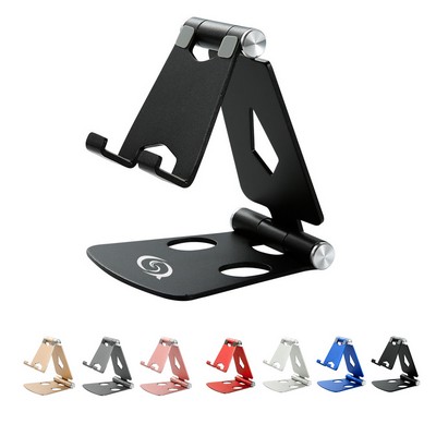 Aluminum Dual - Fold Portable Phone Stand For Desk And Streaming