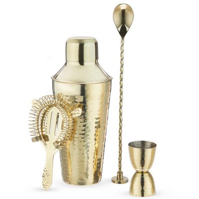 Twine Gold Hammered Barware Set