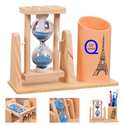 Hourglass With Pencil Holder