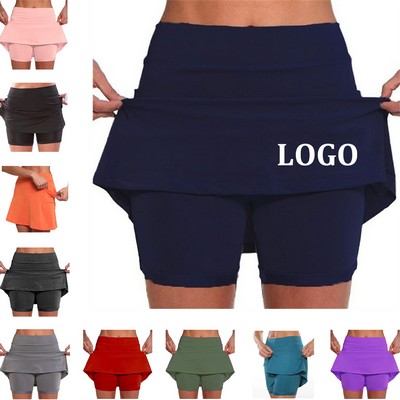 High Waist Athletic Sports Pants Skirt Casual Shorts