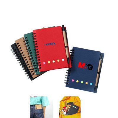 Spiral Notebook Steno Pads Lined Notepad with Pen in Holder