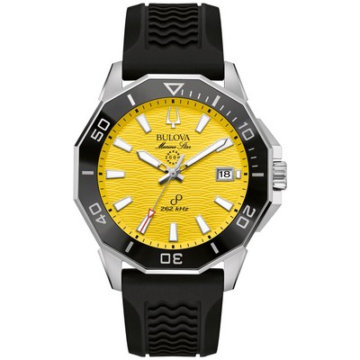 Bulova Watches Men's Marine Star Series C Silicone Strap Watch w/Yellow Dial