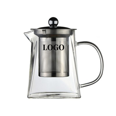 Small Clear High Borosilicate Glass Tea Pot 750ml