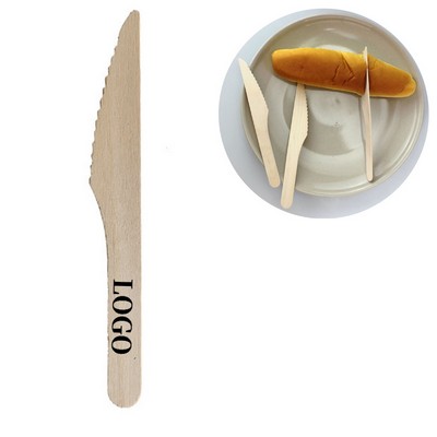 Disposable 6.5" Natural Birchwood Wooden Knives