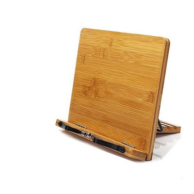 Adjustable Cookbook Holder Bamboo Book Stands