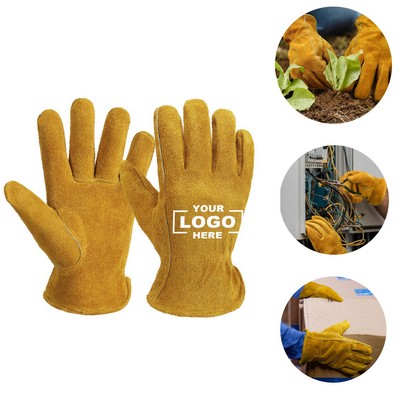 Gold Suede Leather Work Gloves