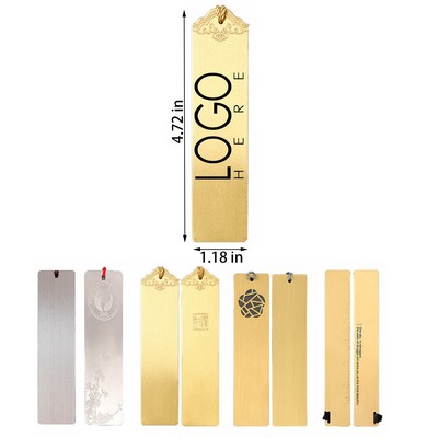 Stainless Steel Brass Engraved Bookmark