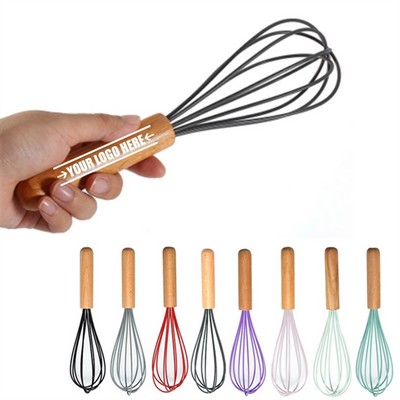 Silicone Kitchen Whisk with Wooden Handle