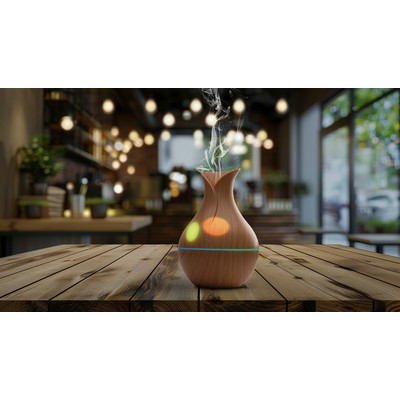 Wood Grain Aroma Diffuser With 6 Essential Oils