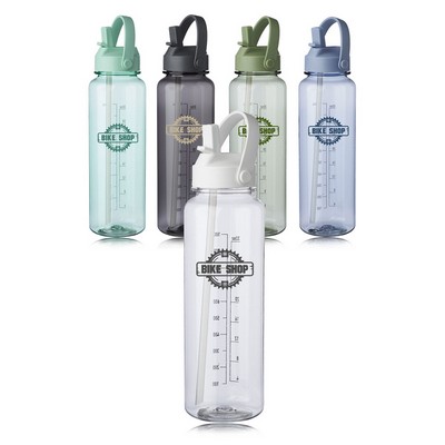 Stella Plastic Water Bottle with Measurements 40 oz