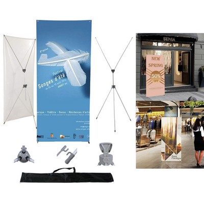 Adjustable X Frame Banner Display Stand