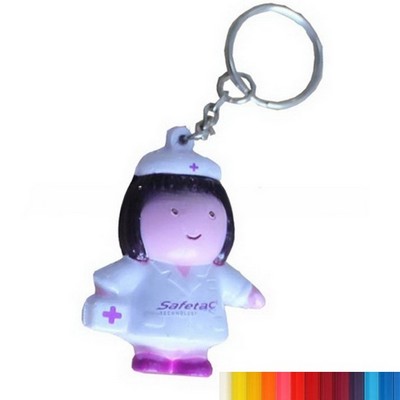 New Foam Nurse Shaped Stress Reliever with Keychain