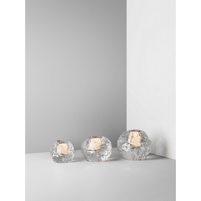 Kosta Boda Snowball Votive 3 Pc Set