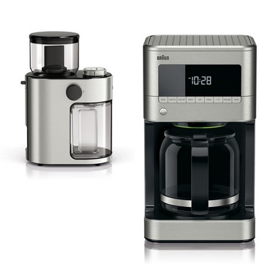 Braun Brewsense 12-Cup Drip Coffee Maker Plus Burr Coffee Grinder Package