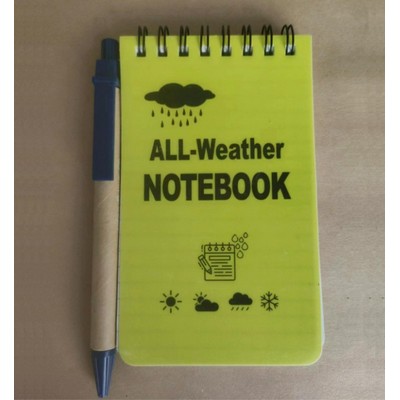 Mini waterpoof notebook with pen