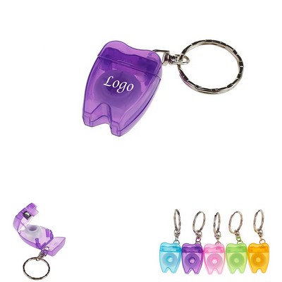 Tooth-shaped Dental Floss With Key Chain