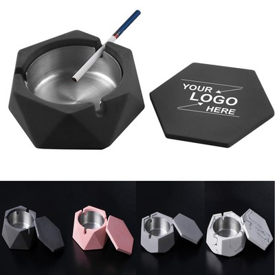 Stainless Steel Ashtray with Lid for Outdoor and Indoor Use