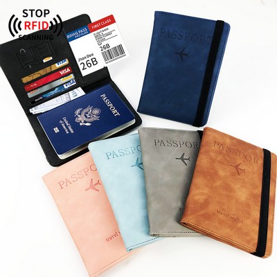 Passport Holder Cover Wallet RFID Blocking Leather Card