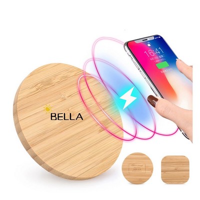 Bamboo Fast Wireless Charger Stand Wood