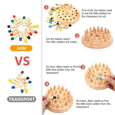 Wooden Memory Match Stick Chess Game Toy for Kids