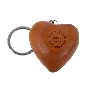 Wooden Love Heart Keychain