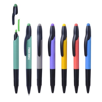 Highlighter Ballpoint Pen w/Stylus