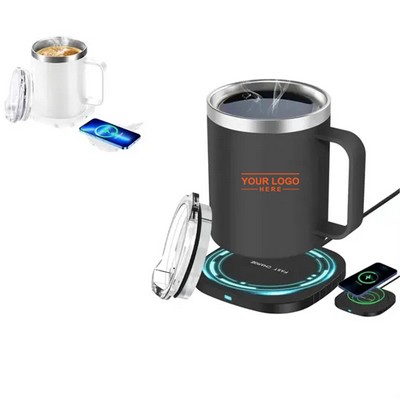 2 in 1 Coffee Mug Warmer Set Wireless Charging